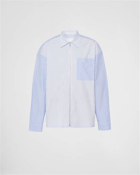 White/light Blue Technical Cotton Shirt 